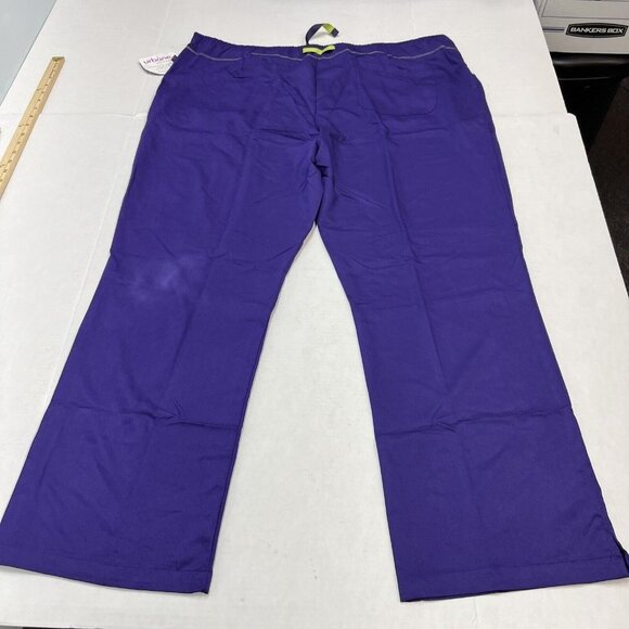 Urbane Women XXL Performance Tailored Fit Stretch 6-Pkt Cargo Scrub Pants Purple - Picture 3 of 9